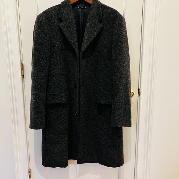 SISLEY Italian Mens MOHAIR Alpaca Wool Overcoat Over Coat Size EU 50 /US 40 - Picture 10 of 16